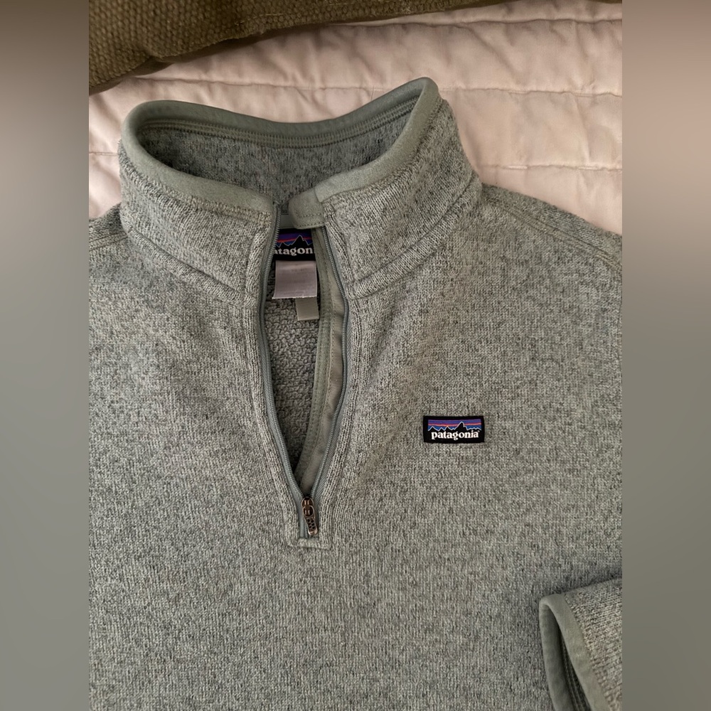 Women's Patagonia Better Sweater 1/4 Zip Pullover in Soft Green